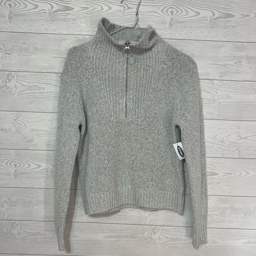 Old Navy Grey Quarter Zip Sweater- Adult xs